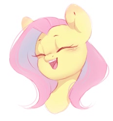 Size: 985x1062 | Tagged: safe, artist:melodylibris, fluttershy, pegasus, pony, g4, bust, cute, eyes closed, female, mare, open mouth, open smile, portrait, shyabetes, simple background, smiling, solo, white background