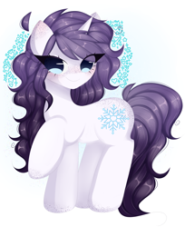 Size: 6591x8086 | Tagged: safe, artist:arwencuack, oc, oc only, pony, unicorn, commission, cute, elegant, horn, raised hoof, simple background, smiling, solo, unicorn oc, white background