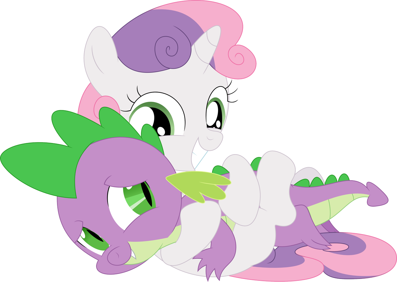 3019185 - safe, artist:porygon2z, spike, sweetie belle, dragon, pony, unic...