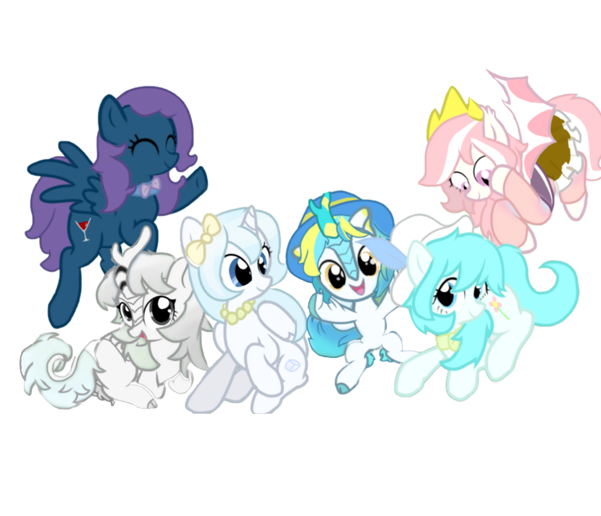 3019201-safe-artist-hieq-oc-alicorn-bat-pony-earth-pony-kirin