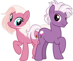 Size: 3575x3000 | Tagged: safe, artist:cheezedoodle96, edit, vector edit, fuchsia frost, loganberry, earth pony, pony, g4, .svg available, female, friendship student, full body, high res, hooves, loganfrost, looking at you, male, mare, raised hoof, raised leg, shipping, show accurate, shy, simple background, smiling, smiling at you, stallion, standing, standing on two hooves, straight, tail, transparent background, two toned mane, two toned tail, vector