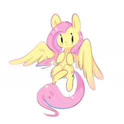 Size: 1398x1405 | Tagged: safe, artist:bubbletea, fluttershy, pegasus, pony, g4, blushing, simple background, smiling, solo, white background