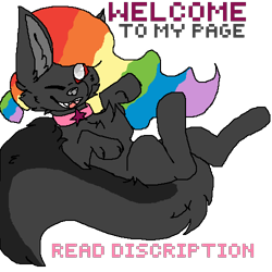 Size: 500x500 | Tagged: safe, artist:princessmoonlight, wolf, wolf pony, big tail, bun hairstyle, floating, hooves, jewelry, looking at you, multicolored hair, necklace, one eye closed, paws, red eyes, simple background, smiling, tail, transparent background, wavy hair, white pupils, wink, winking at you