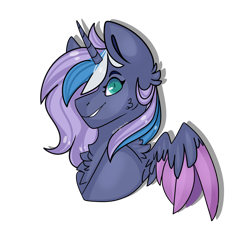 Size: 6000x6000 | Tagged: safe, artist:dejji_vuu, oc, oc only, alicorn, pony, colored wings, female, mare, simple background, solo, transparent background, two toned wings, wings