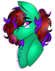 Size: 458x591 | Tagged: safe, artist:dejji_vuu, oc, oc only, pegasus, pony, bust, female, glasses, mare, portrait, simple background, solo, transparent background