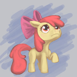 Size: 750x750 | Tagged: safe, artist:sakket, apple bloom, earth pony, pony, g4, female, filly, foal, frown, solo