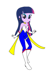 Size: 1280x1814 | Tagged: safe, artist:omegaridersangou, twilight sparkle, human, equestria girls, equestria girls series, g4, bare shoulders, clothes, clothes swap, cutie honey, female, misty honey, simple background, sleeveless, solo, strapless, transparent background, uniform