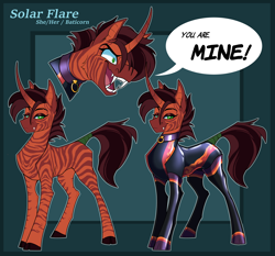 Size: 3752x3500 | Tagged: safe, artist:parrpitched, oc, oc:solar flare(fire), hybrid, pony, unicorn, zebra, bat hybrid, clothes, concave belly, fireheart76's latex suit design, gloves, high res, latex, latex gloves, latex suit, prisoners of the moon, rubber suit, slender, stripes, thin, zebra oc