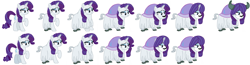 Size: 3137x815 | Tagged: safe, artist:qjosh, rarity, pony, unicorn, yak, g4, female, pony to yak, simple background, solo, species swap, transformation, transformation sequence, white background, yakified, yakity