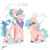 Size: 1080x1080 | Tagged: safe, artist:flowery_pikture, derpibooru exclusive, cozy glow, oc, oc:aldaplayer, pegasus, pony, g4, clothes, comparison, duo, height difference, scarf, simple background, white background