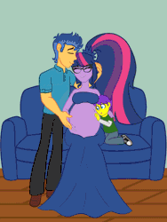 Size: 3000x4000 | Tagged: safe, artist:chelseawest, flash sentry, sci-twi, twilight sparkle, oc, oc:melody aurora, oc:orion galaxy, alicorn, ghost, human, undead, equestria girls, g4, alicorn oc, animated, belly, belly button, big belly, colt, couch, eyes closed, fall formal, fall formal outfits, family, female, fetus, foal, glasses, hoof on belly, horn, huge belly, hyper, hyper belly, hyper pregnancy, icosuplets, impossibly large belly, kicking, linea nigra, male, married couple, multiple pregnancy, offspring, older, older twilight, older twilight sparkle (alicorn), parent:flash sentry, parent:twilight sparkle, parents:flashlight, ponied up, preglight sparkle, pregnant, princess twilight 2.0, progression, ship:flashlight, shipping, spectacles, spirit, straight, twilight sparkle (alicorn), uterus, vigintuplets, wings, x-ray