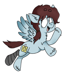 Size: 500x500 | Tagged: safe, artist:nattlaemo, pegasus, pony, adult blank flank, amputee, blank flank, female, flying, mare, prosthetic leg, prosthetic limb, prosthetics, simple background, solo, spread wings, transparent background, wings