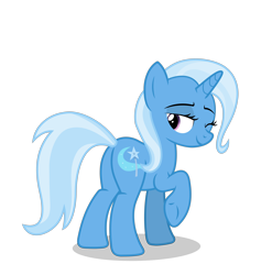 Size: 5352x5634 | Tagged: safe, artist:gypsykumquat, trixie, pony, unicorn, g4, no second prances, .svg available, butt, female, inkscape, looking at you, looking back, looking back at you, mare, missing accessory, one eye closed, plot, raised hoof, rear view, show accurate, simple background, smiling, smiling at you, solo, the great and powerful ass, transparent background, vector, wink, winking at you