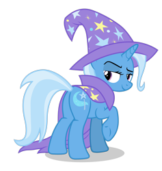 Size: 5352x5634 | Tagged: safe, alternate version, artist:gypsykumquat, trixie, pony, unicorn, no second prances, .svg available, absurd resolution, butt, cape, clothes, female, hat, inkscape, lidded eyes, looking at you, looking back, looking back at you, mare, plot, raised hoof, rear view, shadow, show accurate, simple background, smiling, smiling at you, smirk, solo, the great and powerful ass, transparent background, trixie's cape, trixie's hat, vector