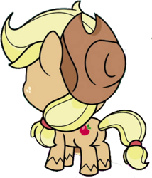 Size: 355x415 | Tagged: safe, edit, edited screencap, editor:pascalmulokozi2, screencap, applejack, earth pony, pony, g4, g4.5, my little pony: pony life, applebutt, applejack's hat, background removed, butt, cowboy hat, female, hat, mare, not a vector, plot, simple background, solo, transparent background