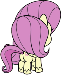 Size: 370x448 | Tagged: safe, edit, edited screencap, editor:pascalmulokozi2, screencap, fluttershy, pegasus, pony, g4, g4.5, my little pony: pony life, background removed, butt, female, flutterbutt, mare, not a vector, plot, simple background, transparent background