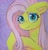 Size: 1953x2048 | Tagged: safe, artist:krista-21, fluttershy, pegasus, pony, g4, :3, bust, ear fluff, female, floppy ears, looking at you, mare, playing with hair, smiling, smiling at you, solo, traditional art