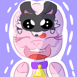 Size: 2000x2000 | Tagged: safe, artist:papacruda09, pom (tfh), dog, lamb, sheep, them's fightin' herds, bell, bell collar, cloven hooves, collar, community related, happy, high res, jewelry, necklace, open mouth, simple background