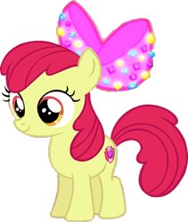 Size: 414x491 | Tagged: safe, edit, edited screencap, screencap, apple bloom, earth pony, pony, g4, twilight time, apple bloom's bow, background removed, bedazzled, bow, cute, female, filly, foal, hair bow, jewels, not a vector, simple background, solo, transparent background