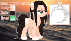 Size: 3476x2020 | Tagged: safe, artist:cindystarlight, oc, oc only, oc:luna shining moon, pegasus, pony, female, high res, mare, reference sheet, solo