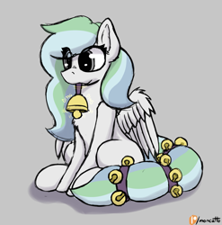 Size: 1567x1585 | Tagged: safe, artist:monycaalot, oc, oc only, oc:river chime, pegasus, pony, bell, colored sketch, female, patreon, patreon reward, pegasus oc, sketch, solo