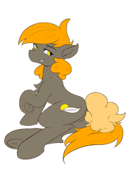Size: 3456x4608 | Tagged: safe, artist:cirtierest, oc, oc only, oc:cir tierest, earth pony, pony, butt, chest fluff, dock, featureless crotch, plot, simple background, solo, tail, transparent background, underhoof