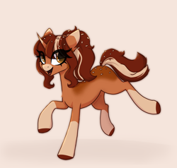 Size: 1950x1860 | Tagged: safe, artist:_alixxie_, oc, oc only, oc:kayla, pony, unicorn, eye clipping through hair, female, horn, looking at you, mare, open mouth, open smile, shadow, signature, simple background, smiling, smiling at you, solo, unicorn oc, white background