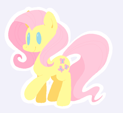 Size: 568x522 | Tagged: safe, artist:tenmathemaiden, fluttershy, pegasus, pony, g4, lineless, outline, simple background, solo, white outline