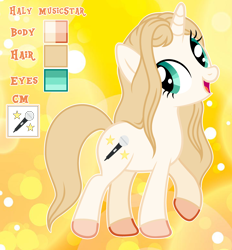 Size: 3208x3456 | Tagged: safe, artist:cindystarlight, oc, oc:haly musicstar, pony, unicorn, female, high res, mare, reference sheet, solo