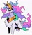 Size: 813x880 | Tagged: safe, artist:serpentspell, princess celestia, alicorn, pony, g4, angular, simple background, solo