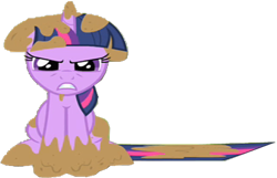 Size: 747x481 | Tagged: safe, edit, edited screencap, editor:incredibubbleirishguy, screencap, twilight sparkle, pony, feeling pinkie keen, g4, annoyed, background removed, covered in mud, karma, messy mane, messy tail, mud, muddy, muddy hooves, simple background, solo, tail, transparent background, ugh