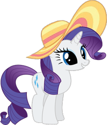 Size: 786x915 | Tagged: safe, editor:incredibubbleirishguy, rarity, pony, unicorn, g4, hat, simple background, solo, summer, sun hat, transparent background