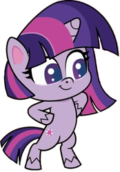 Size: 489x704 | Tagged: safe, edit, edited screencap, editor:pascalmulokozi2, screencap, twilight sparkle, pony, unicorn, g4, g4.5, my little pony: pony life, pinkie pie: hyper-helper, animation error, background removed, bipedal, female, hooves on hips, mare, not a vector, simple background, transparent background, unicorn twilight, wingless