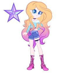 Size: 2048x2048 | Tagged: safe, artist:harmonyvitality-yt, oc, oc only, oc:sylvie caddel, human, equestria girls, g4, base used, boots, clothes, eyelashes, female, high heel boots, high res, non-mlp oc, shoes, shorts, simple background, smiling, solo, transparent background