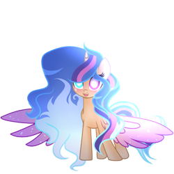 Size: 2048x2048 | Tagged: safe, artist:harmonyvitality-yt, oc, oc only, oc:brooklyn aurora sentry, alicorn, pony, alicorn oc, base used, eyelashes, female, heterochromia, high res, horn, mare, offspring, parent:flash sentry, parent:twilight sparkle, parents:flashlight, simple background, solo, starry wings, transparent background, wings