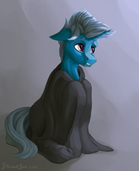 Size: 3000x3700 | Tagged: safe, artist:stardustspix, oc, oc only, oc:cloak, pony, unicorn, blanket, high res, male, solo, stallion, sternocleidomastoid