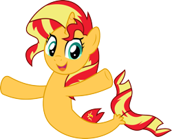 Size: 1729x1387 | Tagged: safe, artist:dupontsimon, sunset shimmer, seapony (g4), fanfic:magic show of friendship, equestria girls, g4, fanfic art, seaponified, seapony sunset, simple background, solo, species swap, transparent background, vector