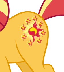 Size: 2372x2677 | Tagged: safe, artist:dupontsimon, sunset shimmer, pony, fanfic:magic show of friendship, equestria girls, g4, booty call, cutie mark, fanfic art, glowing cutie mark, high res, simple background, solo, transparent background, vector