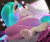 Size: 2560x2160 | Tagged: safe, artist:shadowboltsfm, princess celestia, alicorn, anthro, plantigrade anthro, g4, 3d, barefoot, bed, blender, breasts, crepuscular rays, feet, female, fetish, foot fetish, foot focus, high res, horn, looking at you, nail polish, not sfm, smiling, solo, toenail polish, toenails, toes, wings