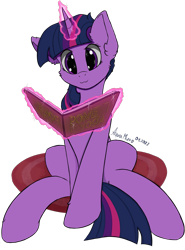 Size: 2146x2895 | Tagged: safe, alternate version, artist:aquamuro, twilight sparkle, pony, unicorn, g4, :3, alternate versions at source, big ears, book, carpet, cute, ear fluff, female, fluffy, glowing, glowing horn, high res, horn, magic, mare, owo, signature, simple background, sitting, sketch, slender, solo, sparkly eyes, telekinesis, thin, transparent background, twiabetes, unicorn twilight, wingding eyes