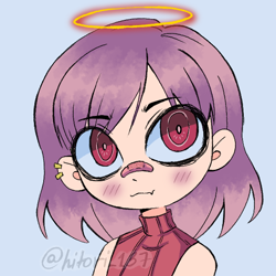 Size: 600x600 | Tagged: safe, artist:hitori157, oc, oc:annisa trihapsari, human, bust, chibi, cute, dress up game, ear piercing, earring, halo, humanized, jewelry, ocbetes, patch, piercing, solo