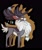 Size: 1014x1195 | Tagged: safe, alternate version, artist:cocoateaworth, stronghoof hoofstrong (tfh), deer, reindeer, them's fightin' herds, accessory, antlers, black background, chest fluff, cloven hooves, community related, horn, horn jewelry, jewelry, looking at you, looking back, male, profile, side view, silhouette, simple background, smiling, solo, tail, tail fluff