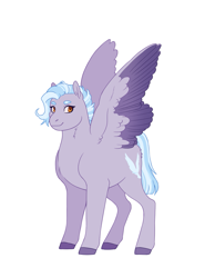 Size: 1169x1584 | Tagged: safe, artist:celeriven, oc, oc only, oc:dove, pegasus, pony, female, mare, offspring, parent:cloudchaser, parent:thunderlane, simple background, solo, white background