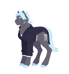 Size: 1316x1392 | Tagged: safe, artist:celeriven, oc, oc only, oc:helios (celeriven), earth pony, pony, clothes, male, offspring, parent:cloudchaser, parent:thunderlane, simple background, solo, stallion, white background