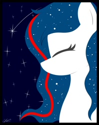 Size: 1592x2000 | Tagged: safe, artist:seafooddinner, oc, oc only, oc:nasapone, earth pony, pony, bust, earth pony oc, eyes closed, female, mare, poster, signature, solo, space, stars