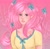 Size: 1852x1805 | Tagged: safe, artist:impishokuu, fluttershy, butterfly, human, g4, clothes, eyeshadow, female, humanized, lipstick, makeup, pink background, shirt, simple background, solo