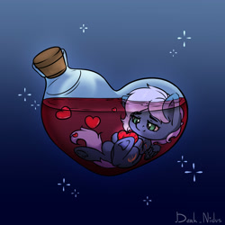 Size: 4000x4000 | Tagged: safe, artist:dark_nidus, oc, oc only, oc:vesperal breeze, pegasus, pony, abstract background, bottle, commission, female, floating, heart, mare, pegasus oc, pony in a bottle, potion, scar, scarred, solo, ych result