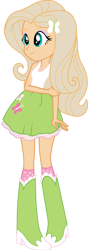 Size: 1496x4253 | Tagged: safe, artist:ytpinkiepie2, color edit, edit, vector edit, fluttershy, butterfly, human, equestria girls, g4, blonde, blonde hair, boots, clothes, cutie mark on clothes, eyeshadow, female, fluttershy's skirt, full body, hairclip, high heel boots, high res, human coloration, light skin, light skin edit, makeup, natural hair color, realism edits, shirt, shoes, simple background, skin color edit, skirt, socks, solo, teal eyes, transparent background, vector
