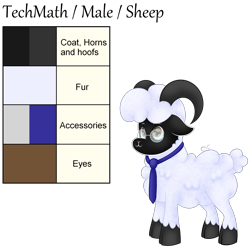 Size: 2500x2500 | Tagged: safe, artist:vivi's corner, oc, oc only, oc:techmath, sheep, fluffy, high res, horns, reef, simple background, solo, transparent background