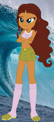 Size: 249x561 | Tagged: safe, artist:selenaede, artist:unicorngirl06, human, equestria girls, g4, aisha, barely eqg related, base used, clothes, crossed arms, crossover, equestria girls style, equestria girls-ified, layla, ocean, shoes, skirt, smiling, socks, tank top, tidal wave, water, wave, winx club